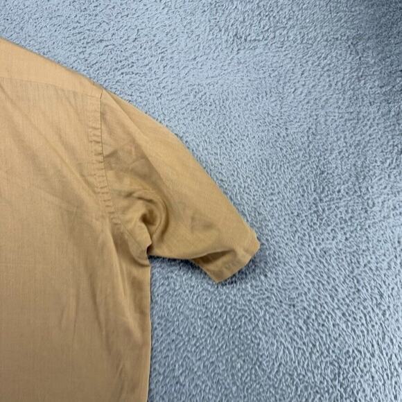 Vintage Enro Shirt Men's Large Brown Solid Point Permanent Press Rockabilly 60s - Picture 7 of 10